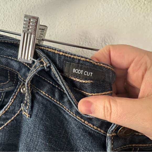 Blue Bootcut Jeans Distressed Look Plus Size 16 5-Pocket Styling Denim Everyday - Picture 5 of 11